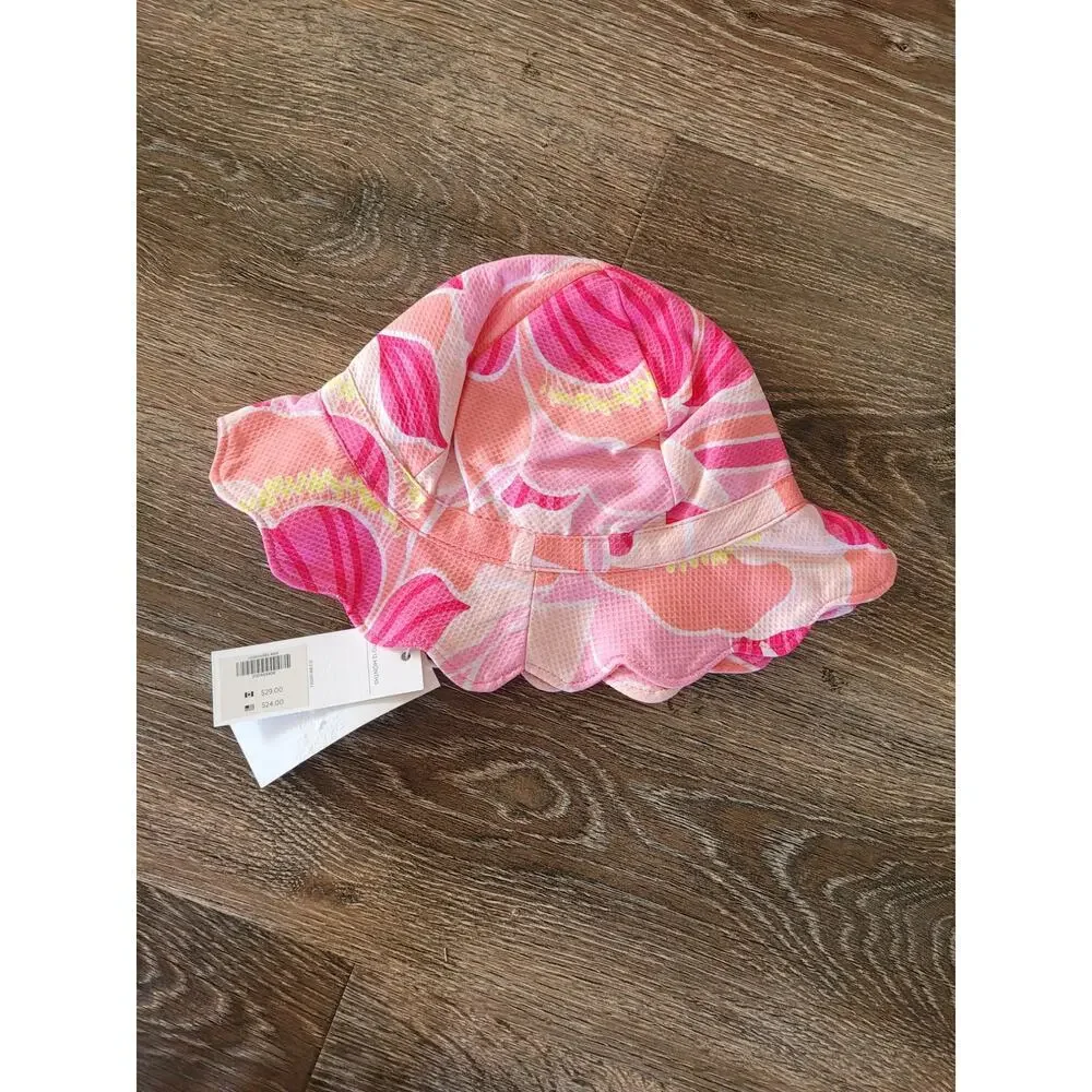 Janie and jack Sun Bucket Hat Pink‎ Floral size 6-12 Months NEW #8